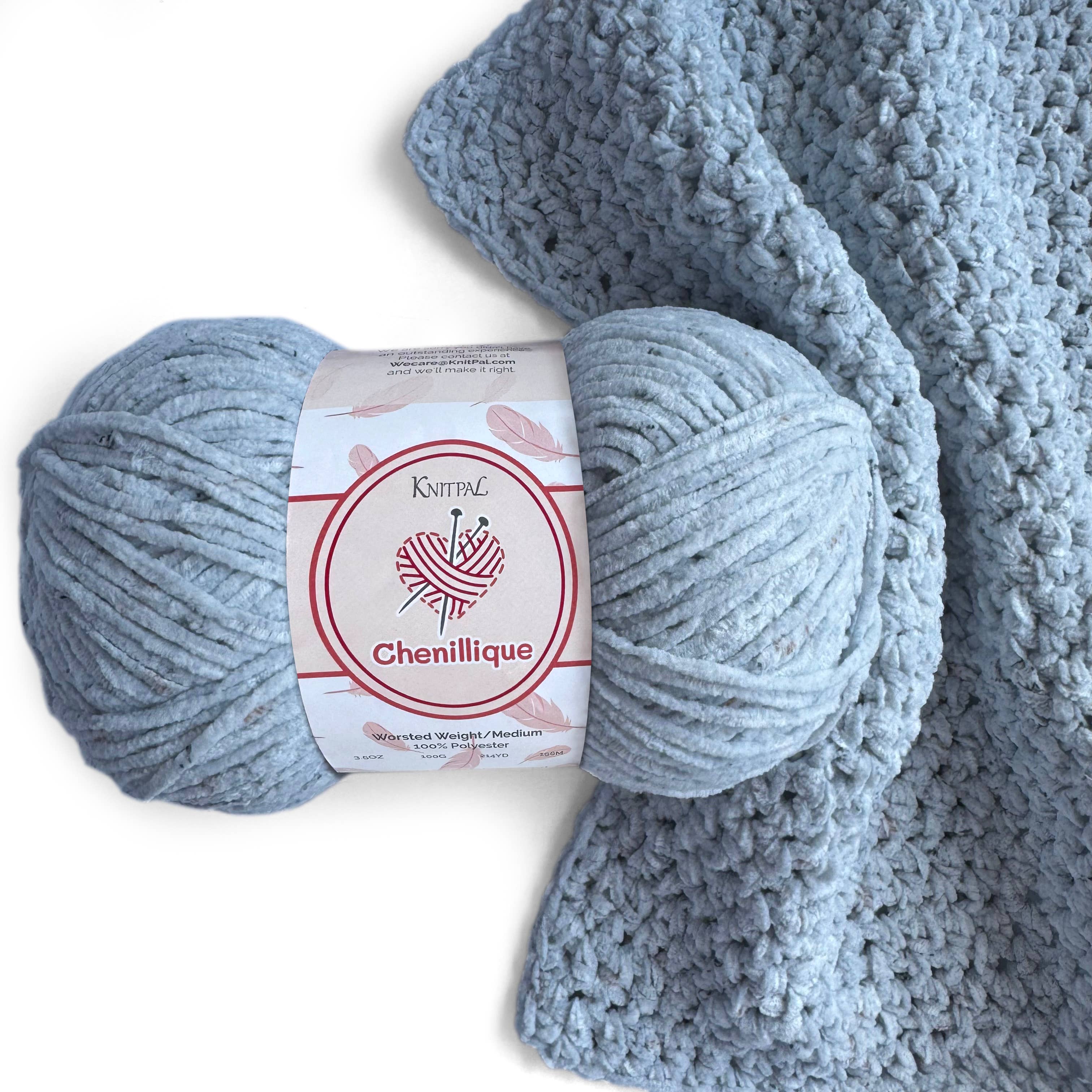 KnitPal - Wholesale Yarn - Chenillique Velvet Chenille Crochet Yarn - Worsted Weight 44