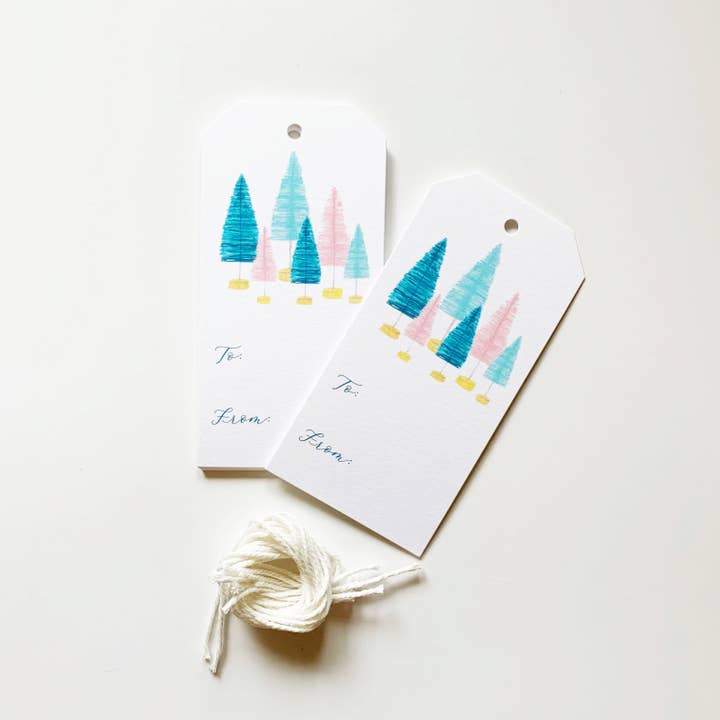 Etichette regalo per spazzole da bottiglia, set di 8, etichette natalizie per la vendita all'ingrosso da parte di Stately Made