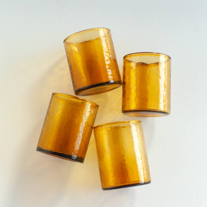 Creative Women – wholesale Drinking glass/cup – Handblown Hammered Glasses | Set of 4