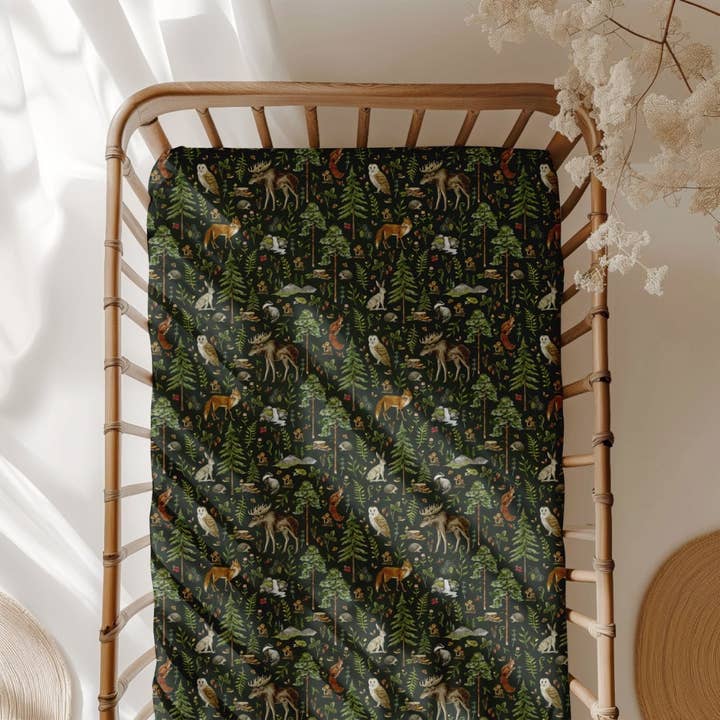 Wood You Be My Friend Crib Sheet for wholesale by Jammie Session formerly Big Dreams Little Jammies