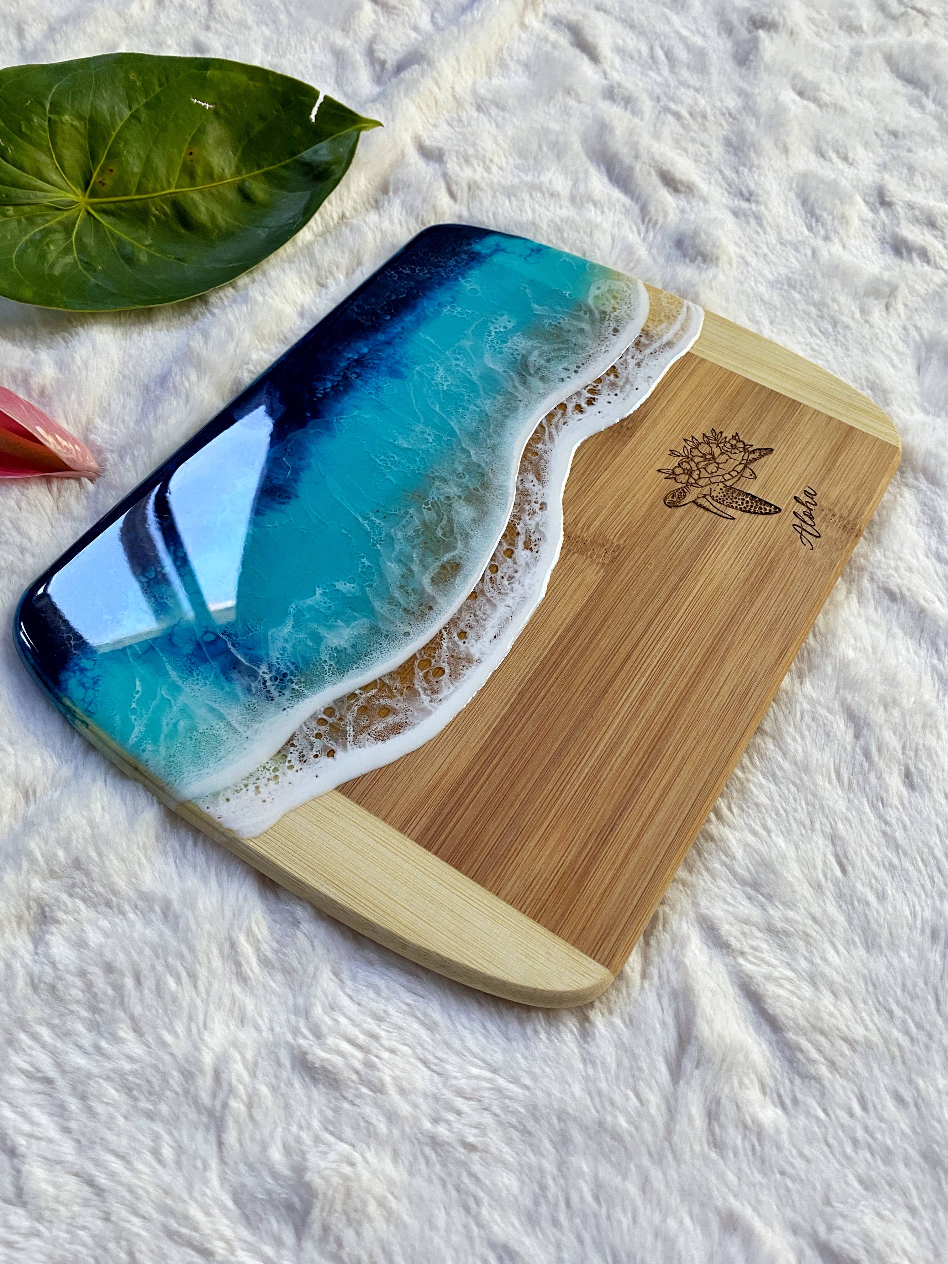 TBM Creations LLC - Wholesale Cheese Board - HONU PUA Charcuterie board | Maui made | Ocean Cheese board9