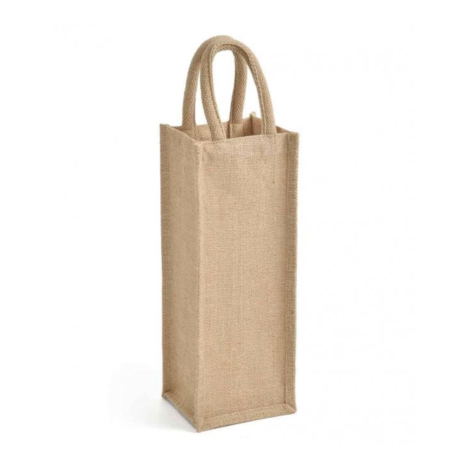 Gadsby – wholesale Gift bag – Natural Jute Gift Bag - Wine Bottle Bag - Padded Handles0