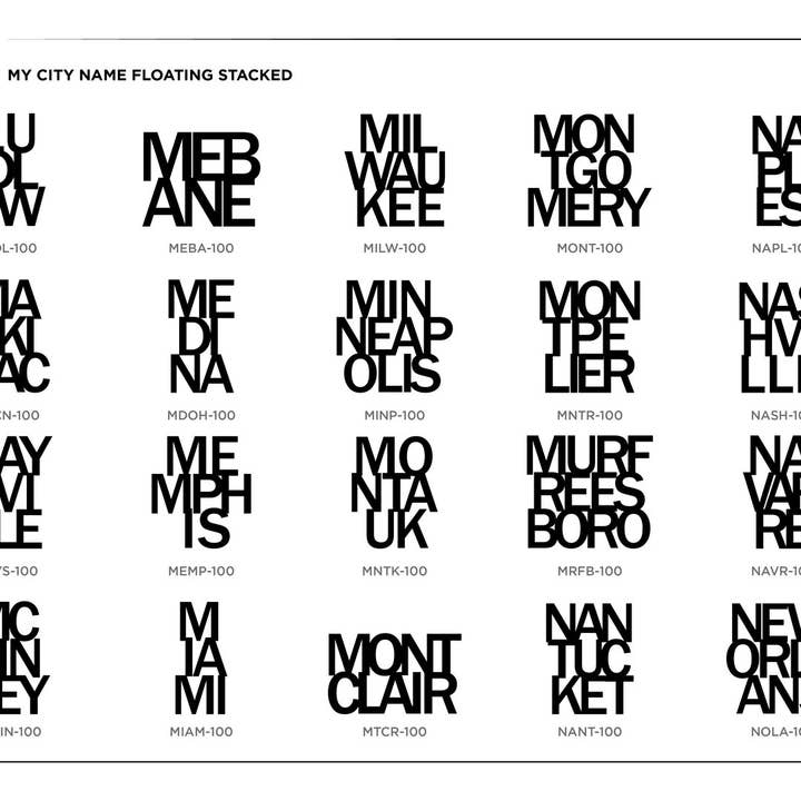 Grainwell - Wholesale Wall Accent - City Name Floating Stacked8