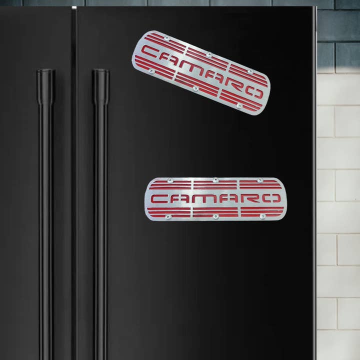 Chevrolet Camaro Racing Valve Cover Collection - Magnet And Diecast Display for wholesale by Premier Metal Art