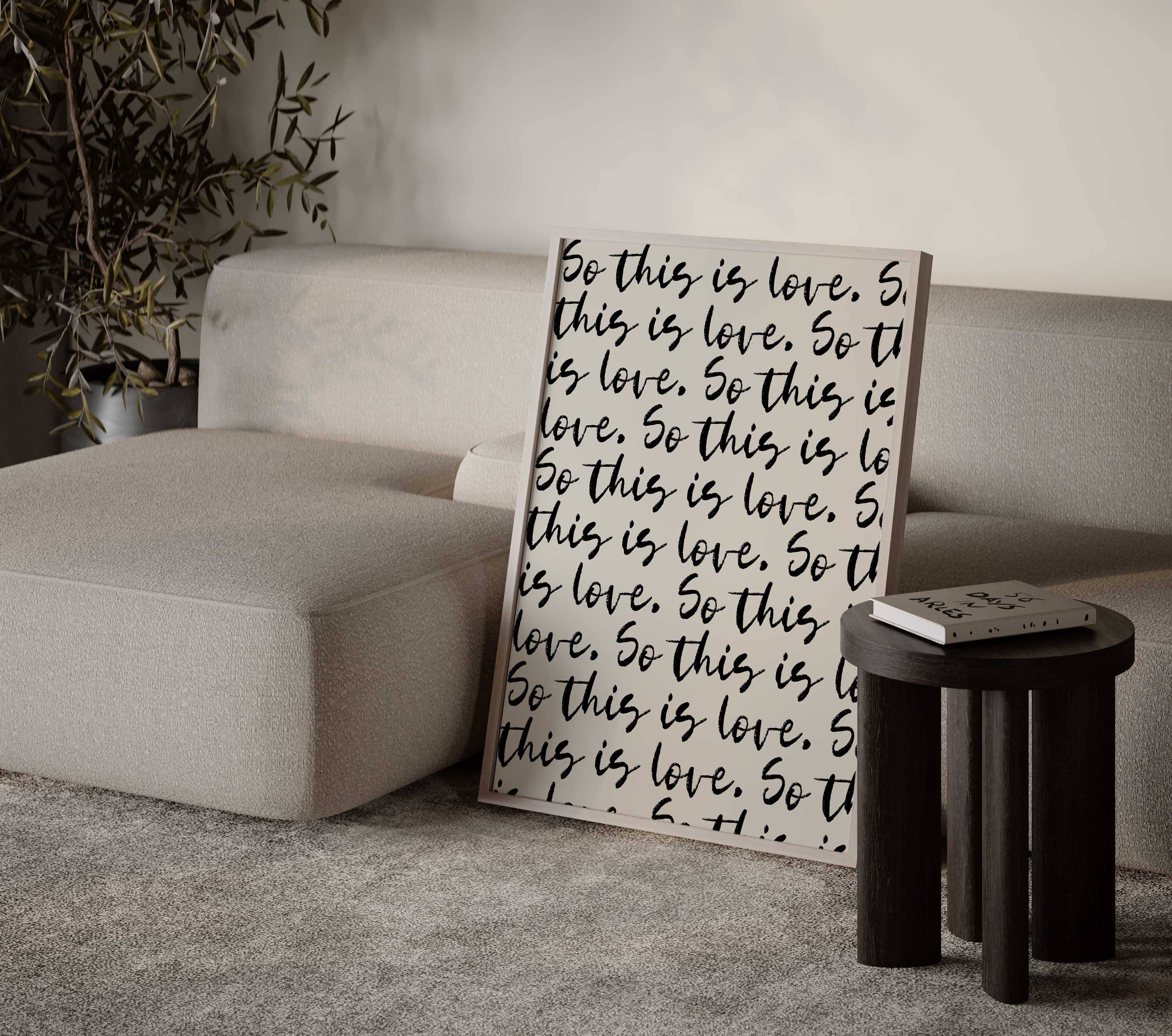 D'LUXE PRINTS - Wholesale Art Print - So This Is Love Script Print0