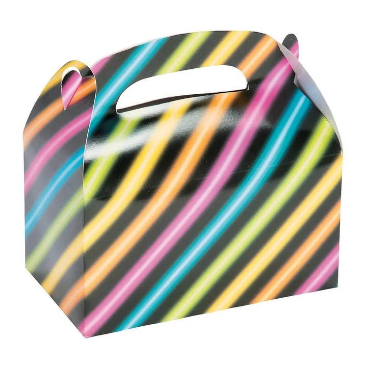 Party Expo, LLC – wholesale Party favour bag/box – Neon Glow Party Treat Favor Boxes (12 Count)