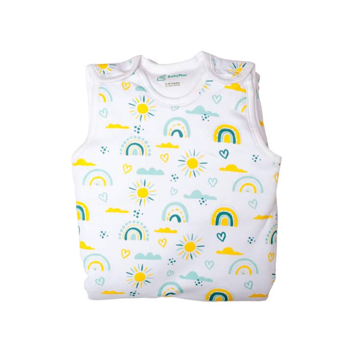 Regnbue Design BabyMac økologisk sovepose i bomuld med regnbuedesign for engroshandel på Faire2
