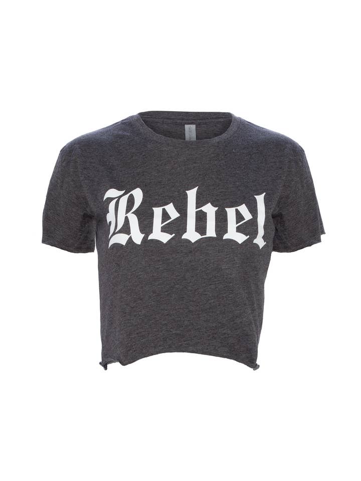 Pretty Attitude Clothing - Wholesale Screen Printed T-Shirt - Women's - Cropped Rebel T Shirt Rock and Roll Concert Graphic Tee1