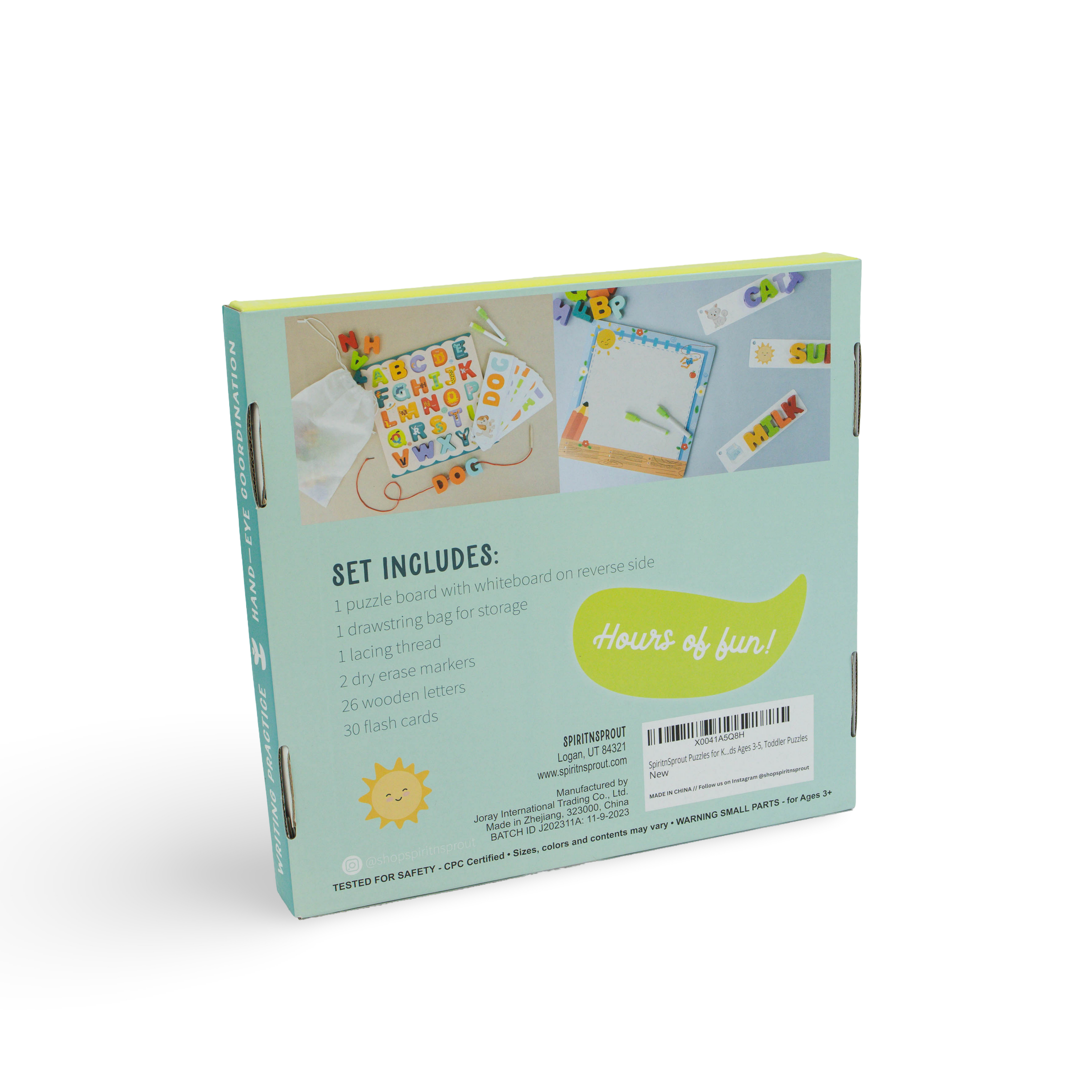 Spirit 'N Sprout - Vendita all'ingrosso Puzzle - Bambini - Set Puzzle Alfabeto con Flashcard, Lavagnetta, Filo da Infilare e Borsa Portascarpe - Giochi Educativi per Imparare l'Alfabeto8