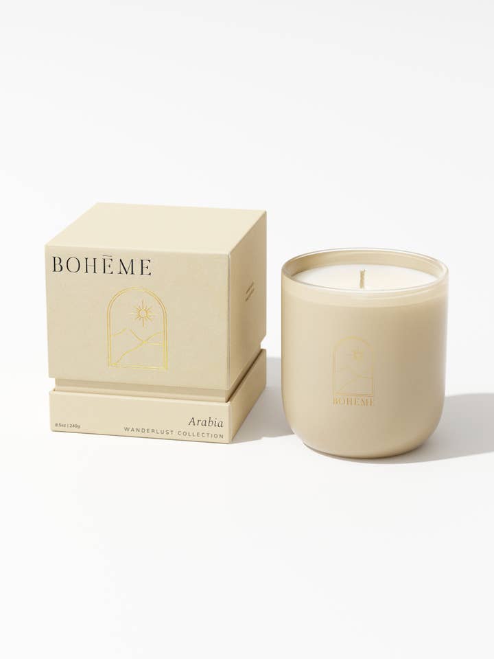 Arabia: Scented Soy Candle, A Luxurious Gift for Everyone for wholesale by Boheme Fragrances