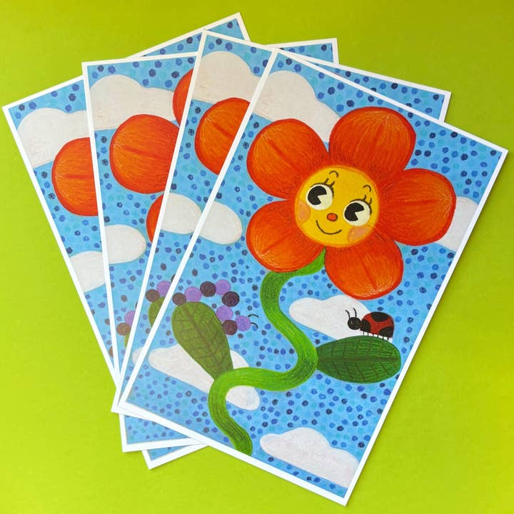 Daisy Baby - gouache art print for wholesale by Kolbi Lane