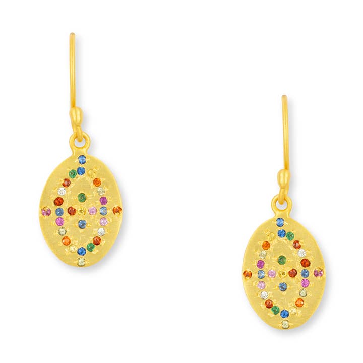 Pendientes de Gota de Cristal Arcoíris Dorado Demi para venta al por mayor de Ashiana London