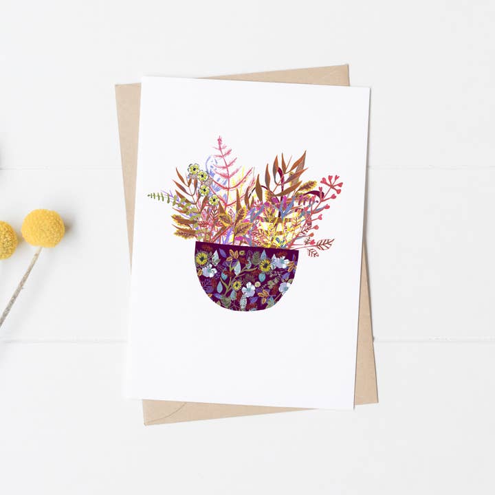 Ff137 bloemenkaart voor wholesale door Angela Savage Illustration