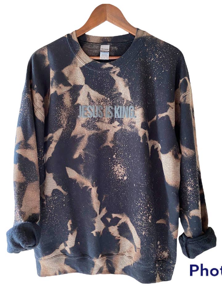 4Given By Grace - Wholesale Graphic Sweatshirt - Women's - Jesus Is King Reversed Tie Dye Sweatshirt0