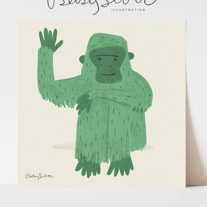 Gorilla Art Print for wholesale by Betsy Siber, Illustration