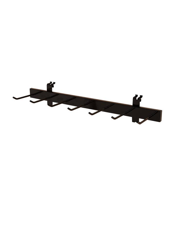 Black Multi-Hook Belt & Tie Rack For Slatwall and Wire Grid for wholesale by Store Supply Warehouse