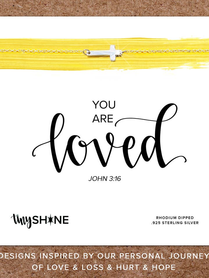 You are Loved Necklace: Sterling Cross John 3:16 Faith Kids for wholesale by Shinelife