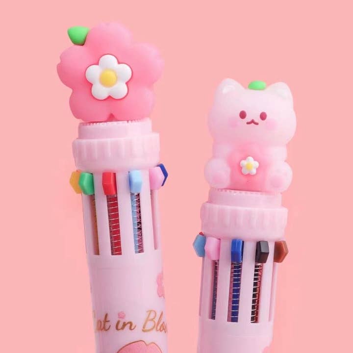 BCmini - Vente Stylos - 23013 STYLO BILLE RÉTRACTABLE 10 COULEURS SAKURA CHAT-36