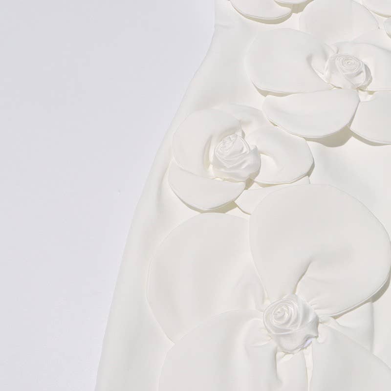 Productseeker - Wholesale Dress - Women's - DR575Y Elegant 3D Floral Tube Top Short Summer Dress8