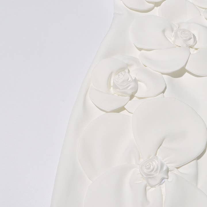 Productseeker - Wholesale Dress - Women's - DR575Y Elegant 3D Floral Tube Top Short Summer Dress8