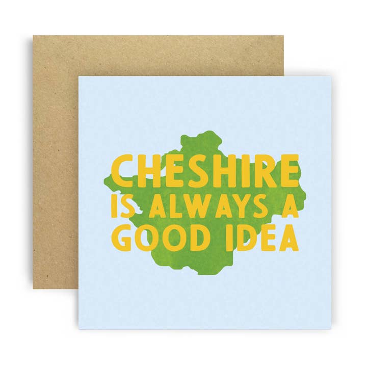 Huxters - Wholesale Everyday Greeting Card - Cheshire Map Greeting Card – Always a Good Idea0