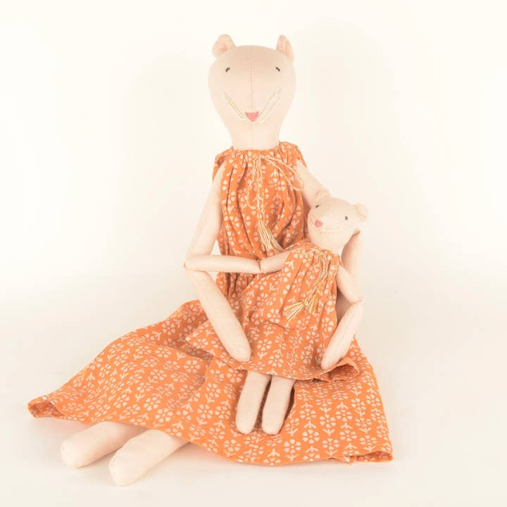 Isla Mouse Mom & Mini — Handcrafted Plush Animals for wholesale by Silaiwali