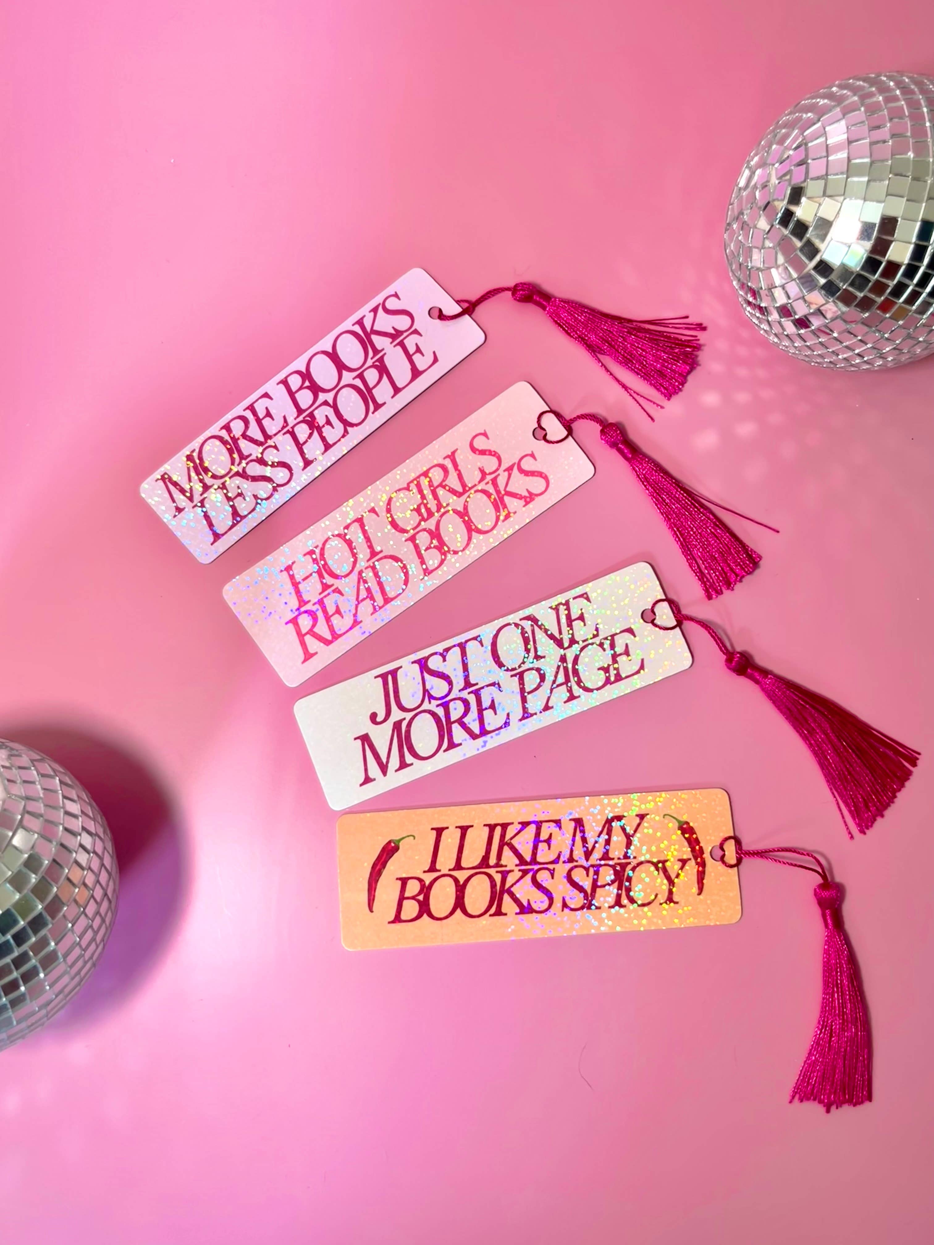 by Rosybum – wholesale Bookmark – I Like My Books Spicy Holographic Tassle Bookmark -Romantasy4