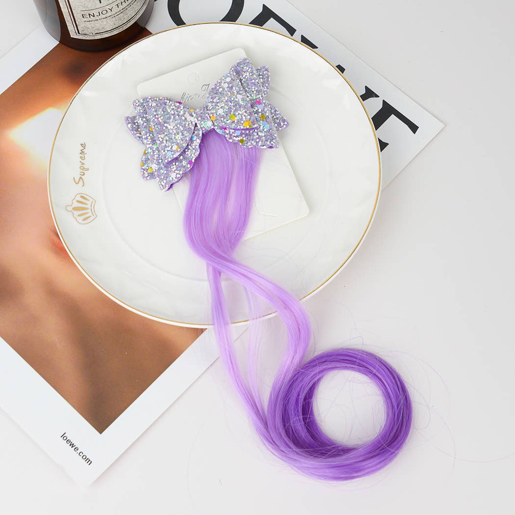 TheDivaSoap - Wholesale Hair Clip - Kids - Girls Gradient Wig Bow Hair Clips2