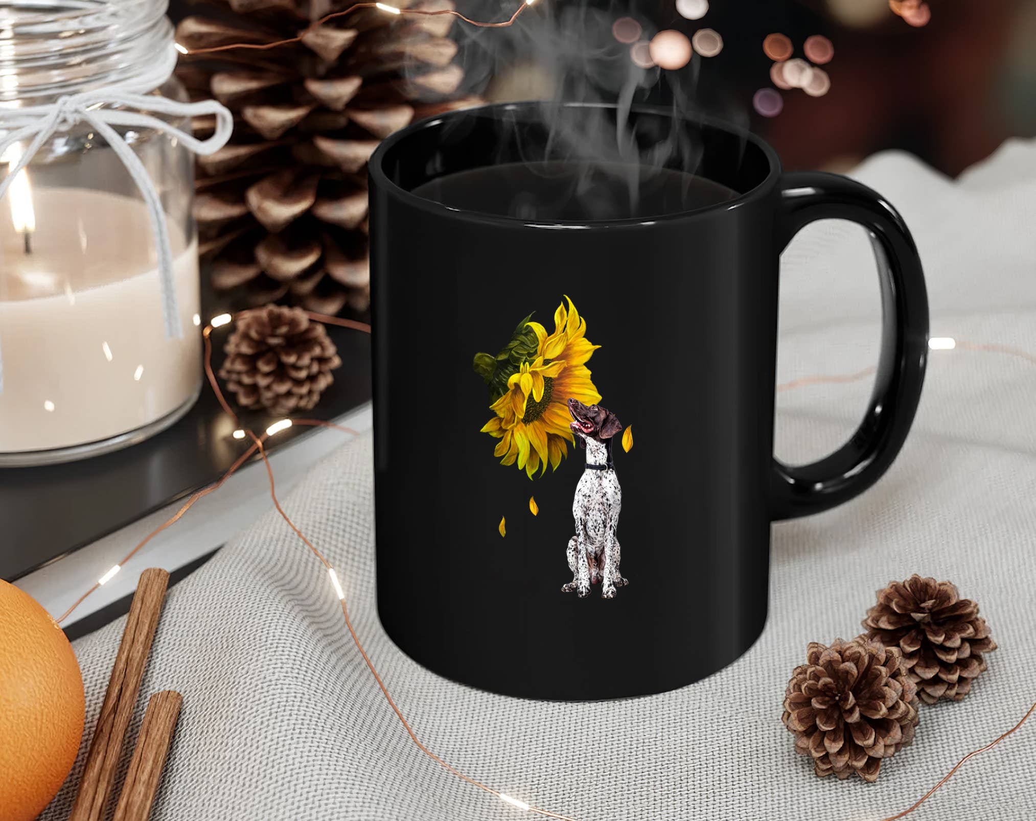 AJCanvasPrints - Wholesale Coffee Mug - German Shorthaired Pointer Sunflower Mug, GSP Mom Mug1