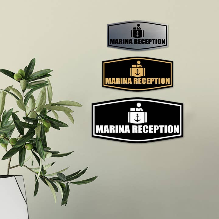 Fancy Marina Reception Wall or Door Sign for wholesale by All Quality
