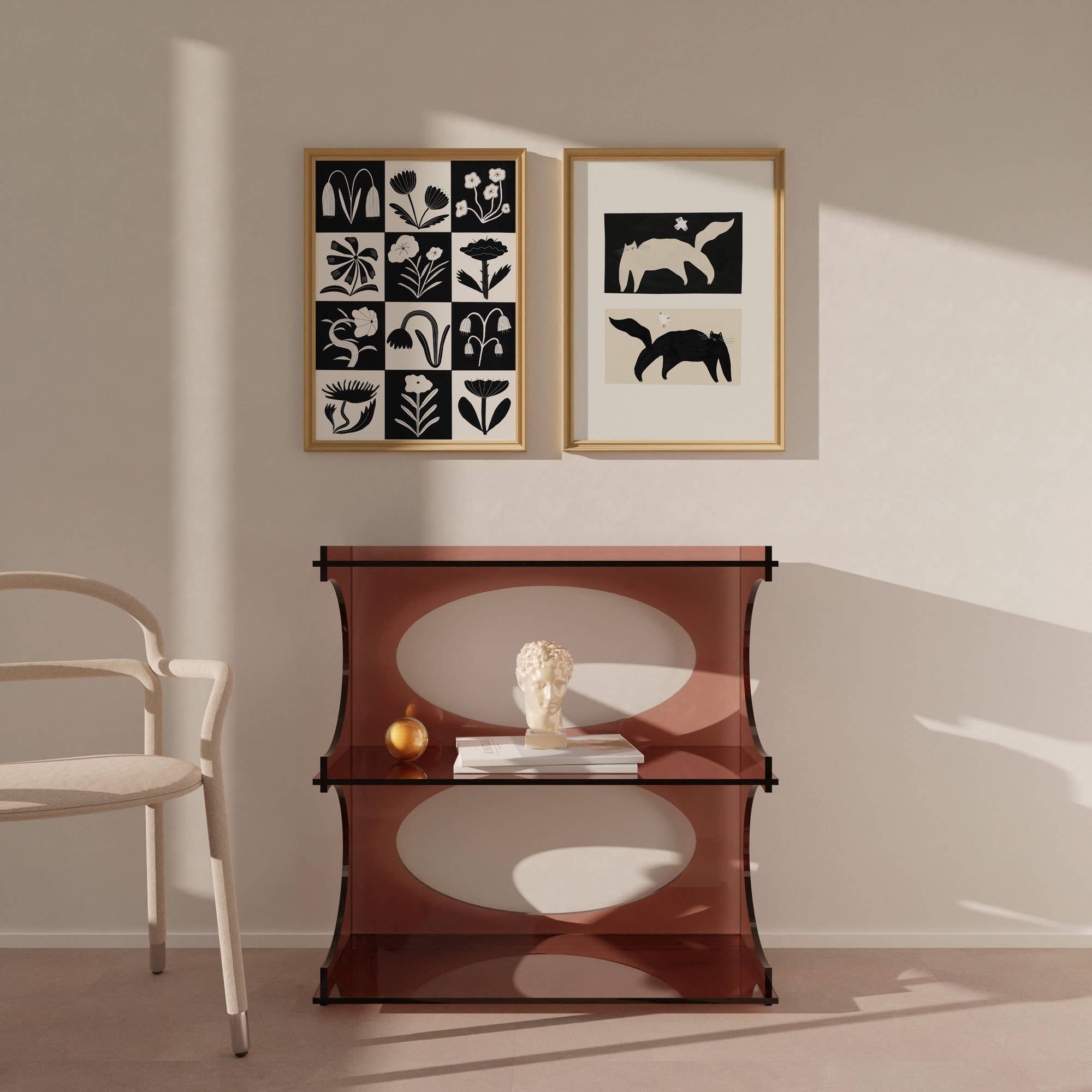 Little Black Cat Illustrated Goods – Engroshandel Kunsttryk – Negativ/Positive Katte Kunsttryk | Monokrom vægkunst1