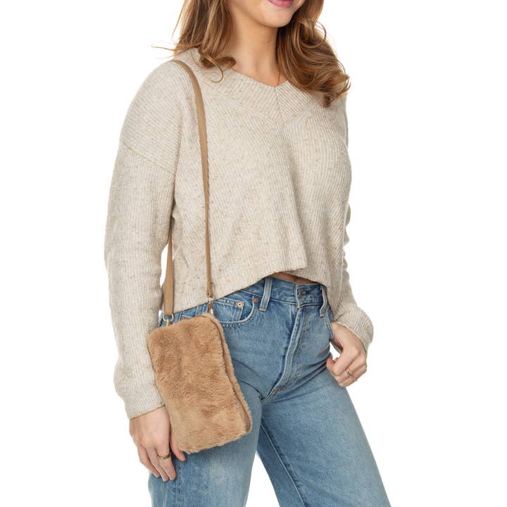 "The Heather" vinter mobiltelefontaske - i naturlig brun for engroshandel hos Sidney Byron