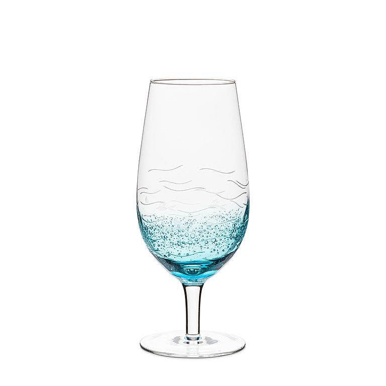 Abbott - Vente Verres à vin - Poisson Bleu/Transparent Verre Taillé3