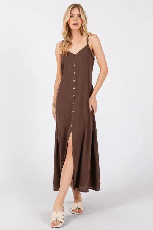 Final Touch - Vente Robe – femme - Robe fluide en mousseline épaisse avec boutons contrastants - ND40209-HV22