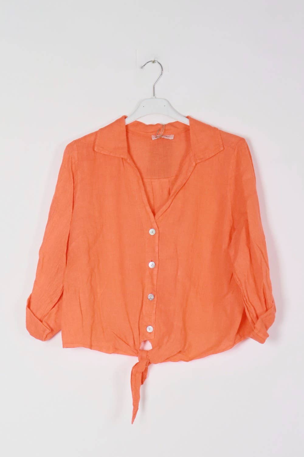 LÉA & LUC - Venta al por mayor Camisa con botones - Mujer - Camisas anudadas a la cintura en 100% lino REF. 220255