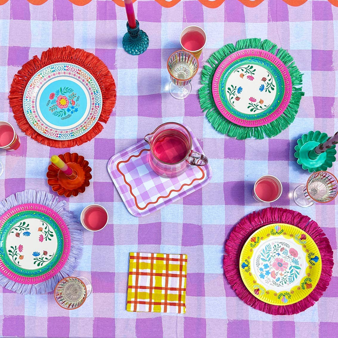 Talking Tables USA - Wholesale Disposable Plate - Floral Paper Plates - 12 Pack | Fiesta Party |4