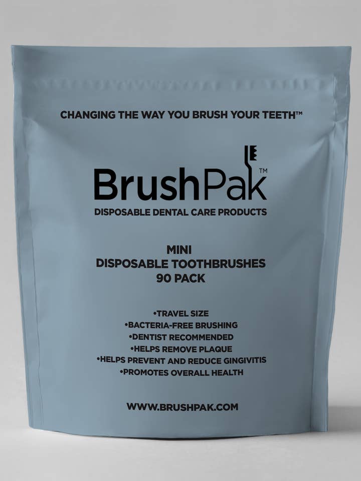 BrushPak™ Brand Mini-Disposable Toothbrushes (90-Pack) for wholesale by BrushPak