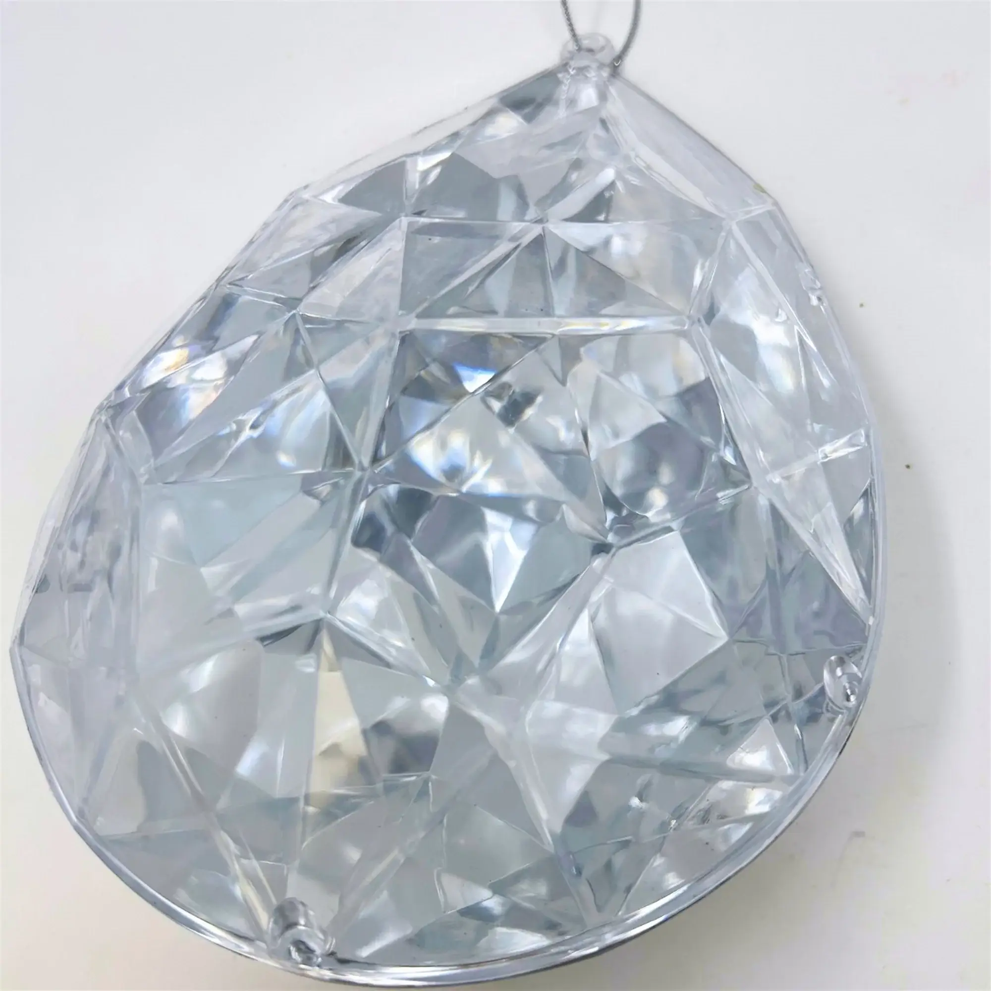 David Christopher's Collection - Wholesale Ornament - Plastic Rain Drop Diamond Ornament - Silver 6.3x4x9"2