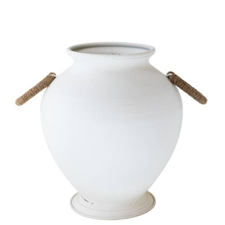 CM102 Iron Vase w/Handles - Natural 14.5" x 11" x 12.75" PK 2 for wholesale by Myrians Home Decor