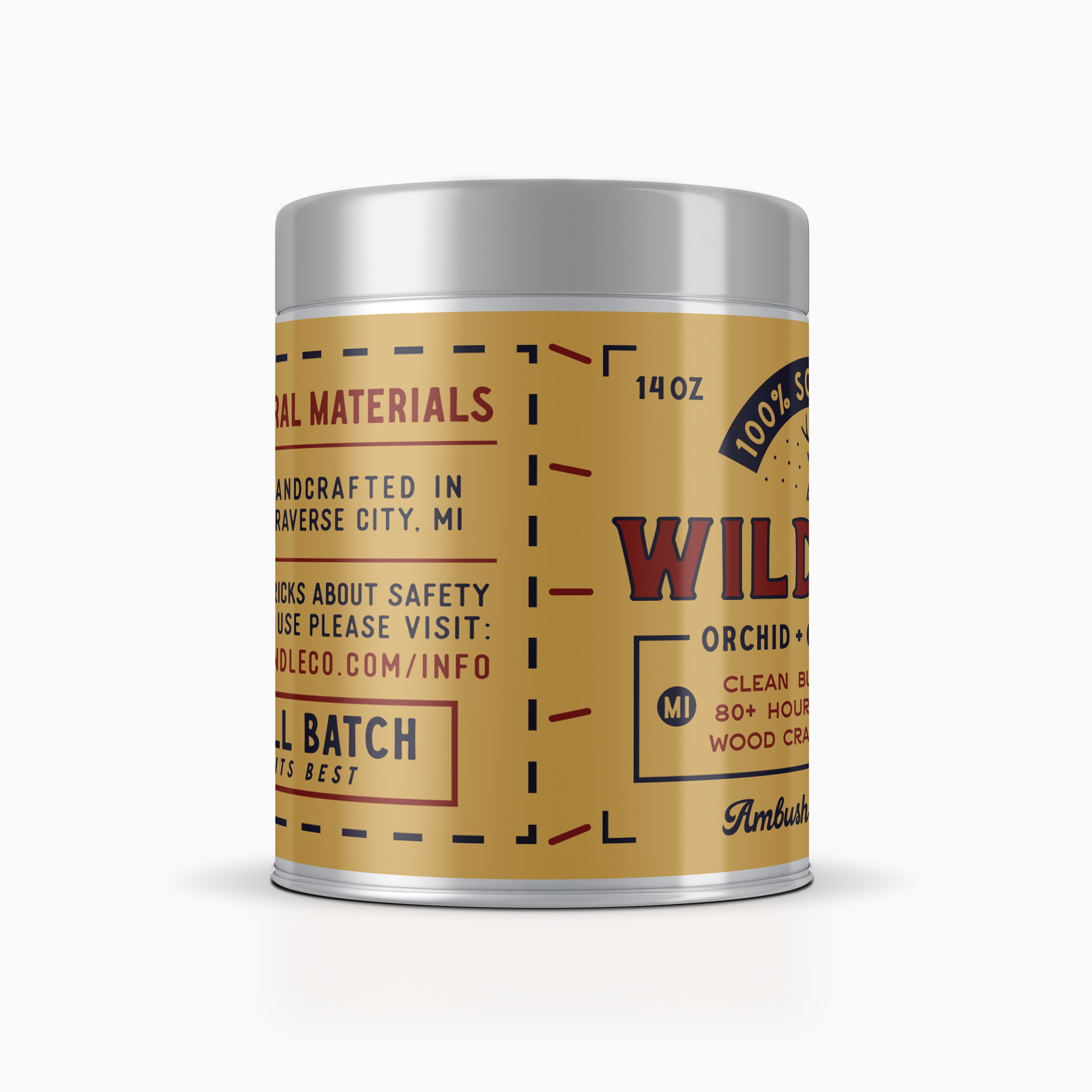 Ambush Candle Co. - Wholesale Travel Candles - Wild One | Orchid + Cedarwood 14oz Soy Candle5