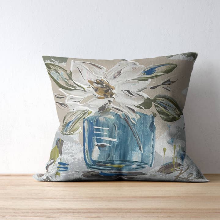 GA White Magnolia Pillow for wholesale by Southern Cotton Mill