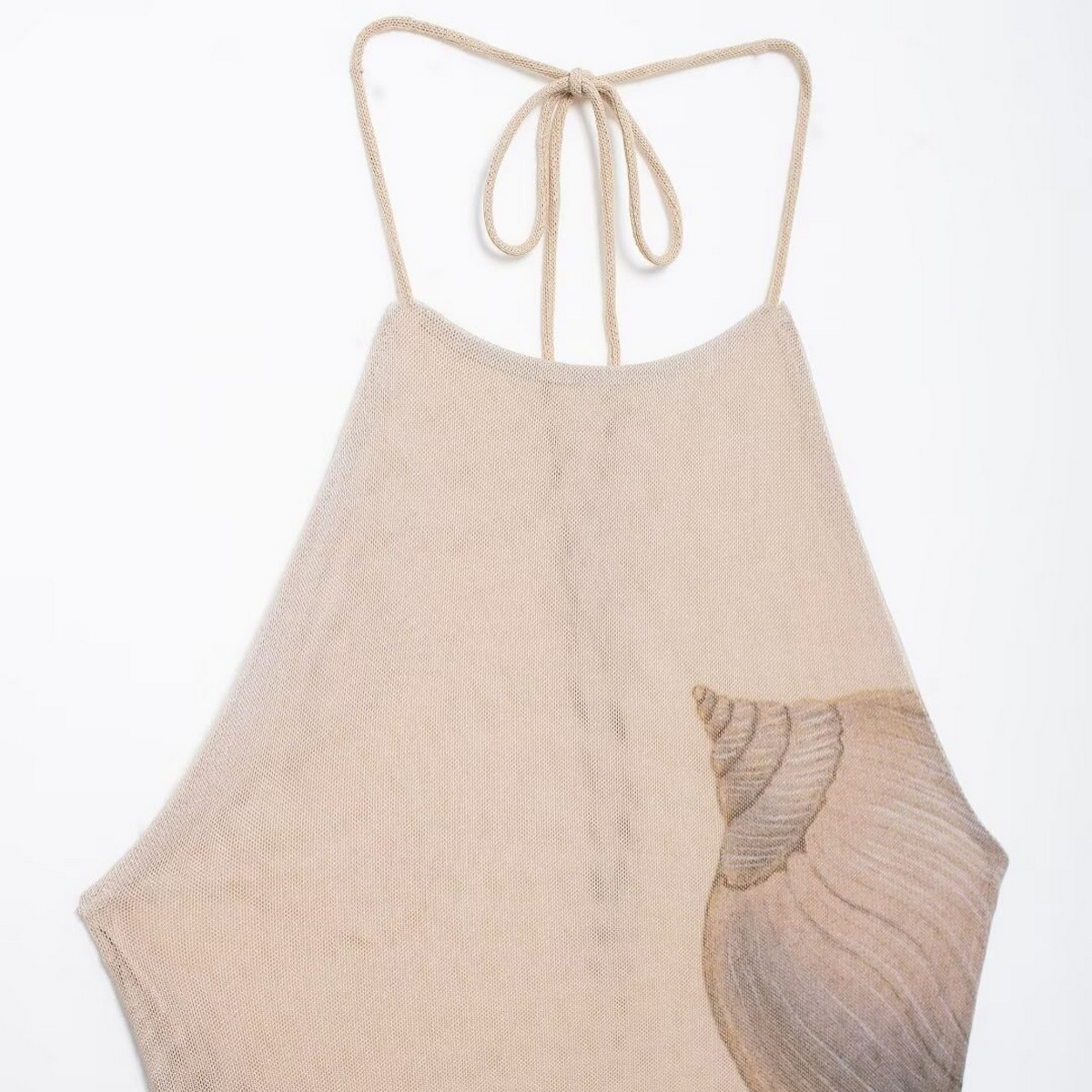 Beige Seashell Mesh Dress - Elegant French Design_CWDMD5797 for wholesale on Faire3