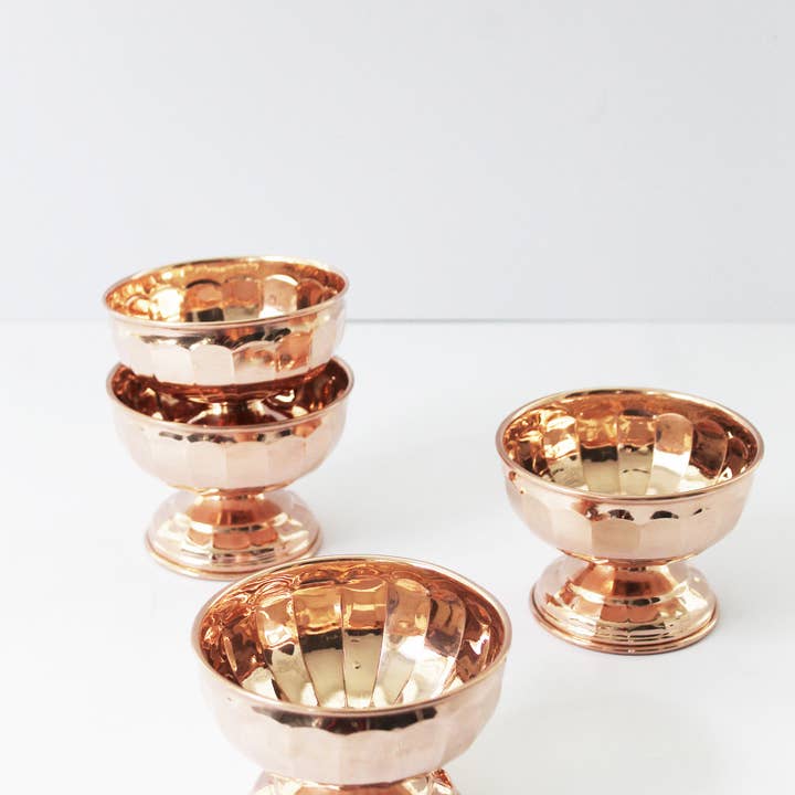 Coppermill Kitchen LLC - Wholesale Serve Bowl - Vintage Inspired Copper Pedestal Bowls with Scalloped Design3