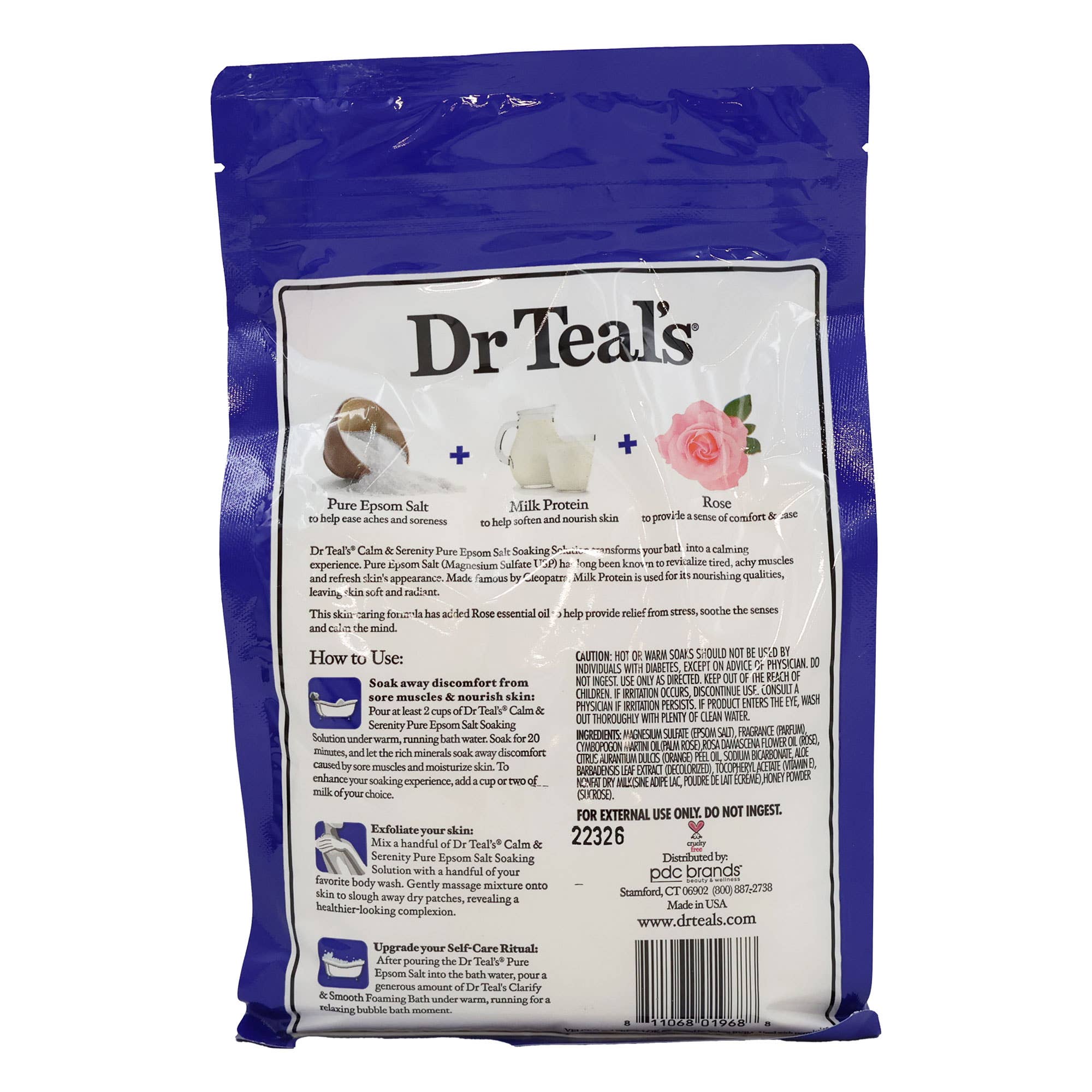 KT Supply – wholesale Bath salts – Dr Teals Epsom Salt Soaking Solution CalmSerenity Rose 3 LB1