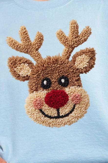 Wholesale Accessory Market - Vente Transfert pour sublimation - Faux Fil Renne au Nez Rouge Prêt à Presser Transfert DTF1