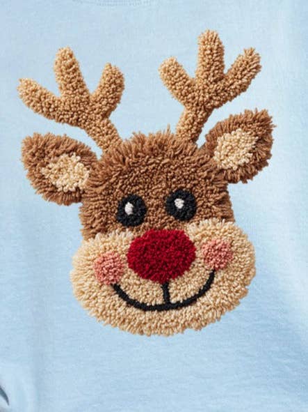 Wholesale Accessory Market - Wholesale Graphic Sweatshirt - Women's - Faux Yarn Red Nose Reindeer Heavy Blend Crew Sweatshirt11