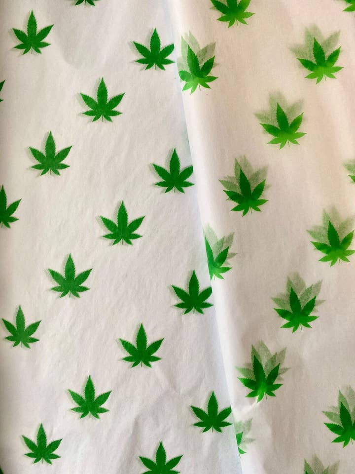 GREEN POT LEAF TISSUE PAPER for wholesale by The Haus of Holly