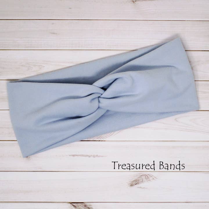 Blue Skies Solid Comfortable Wide Knit Twist Headband for wholesale by Treasured Haven