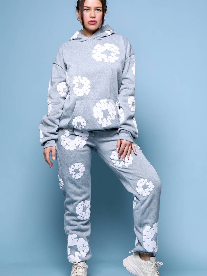 blommönstrade byxor med lös huva för wholesale av Queen Fashion