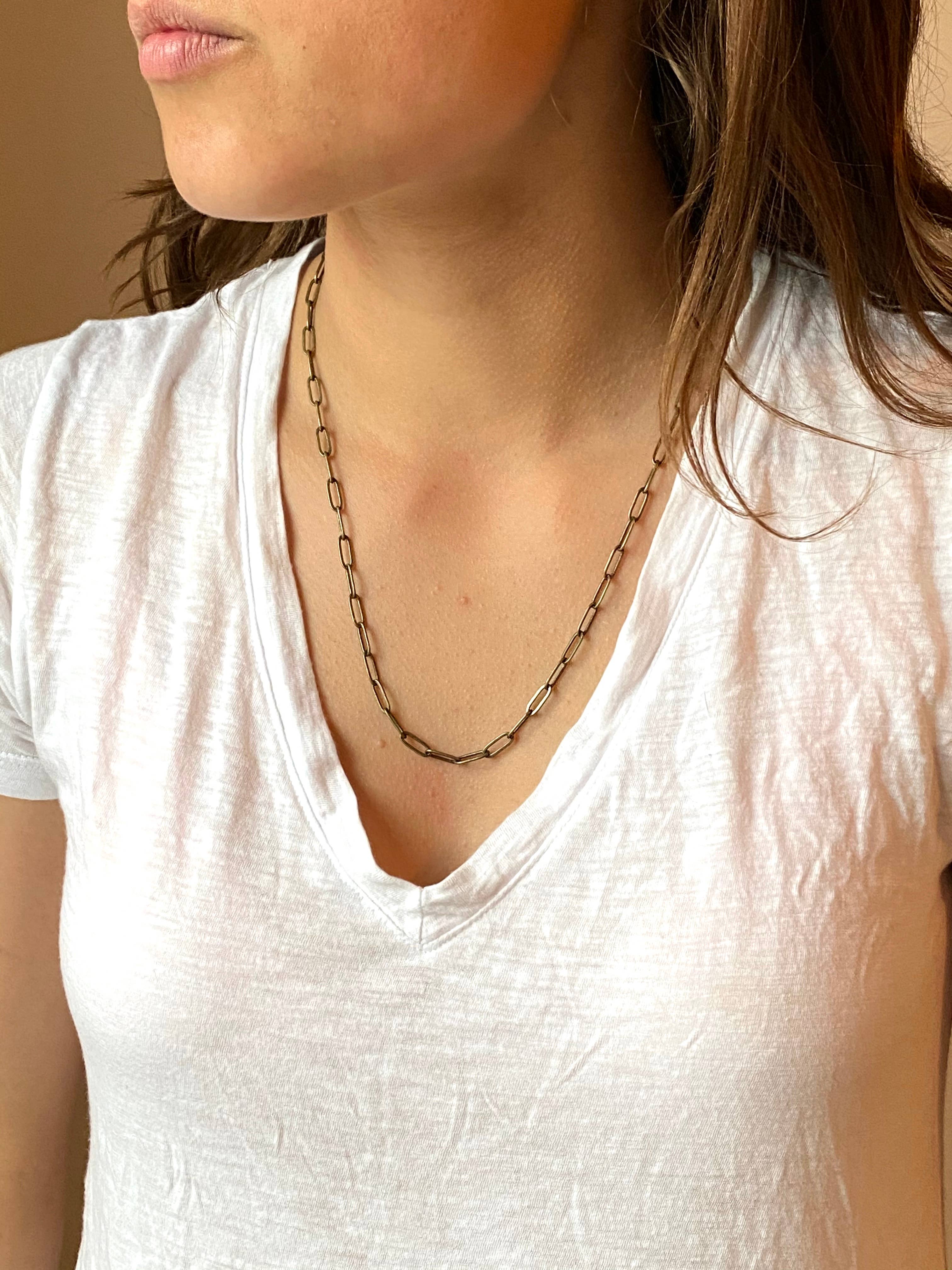 Seeds - Wholesale Link & Chain Necklace - Paper Clip Brass Chain Necklace1